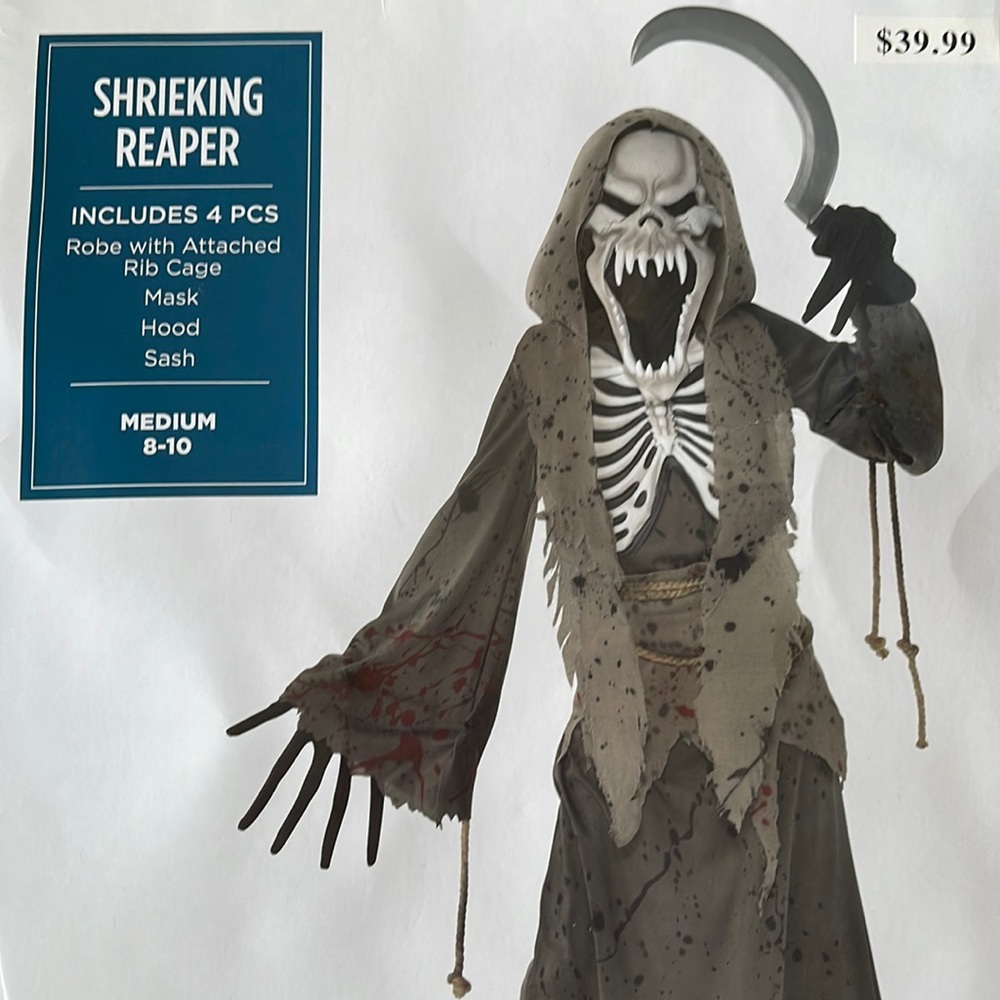 Shrieking Reaper Kids Costume! New!